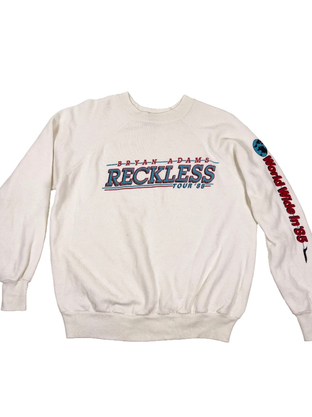 Vintage 80s Bryan Adams Reckless WorldWide Tour Concert Sweatshirt USA